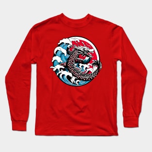 Japanese Wave Dragon Long Sleeve T-Shirt